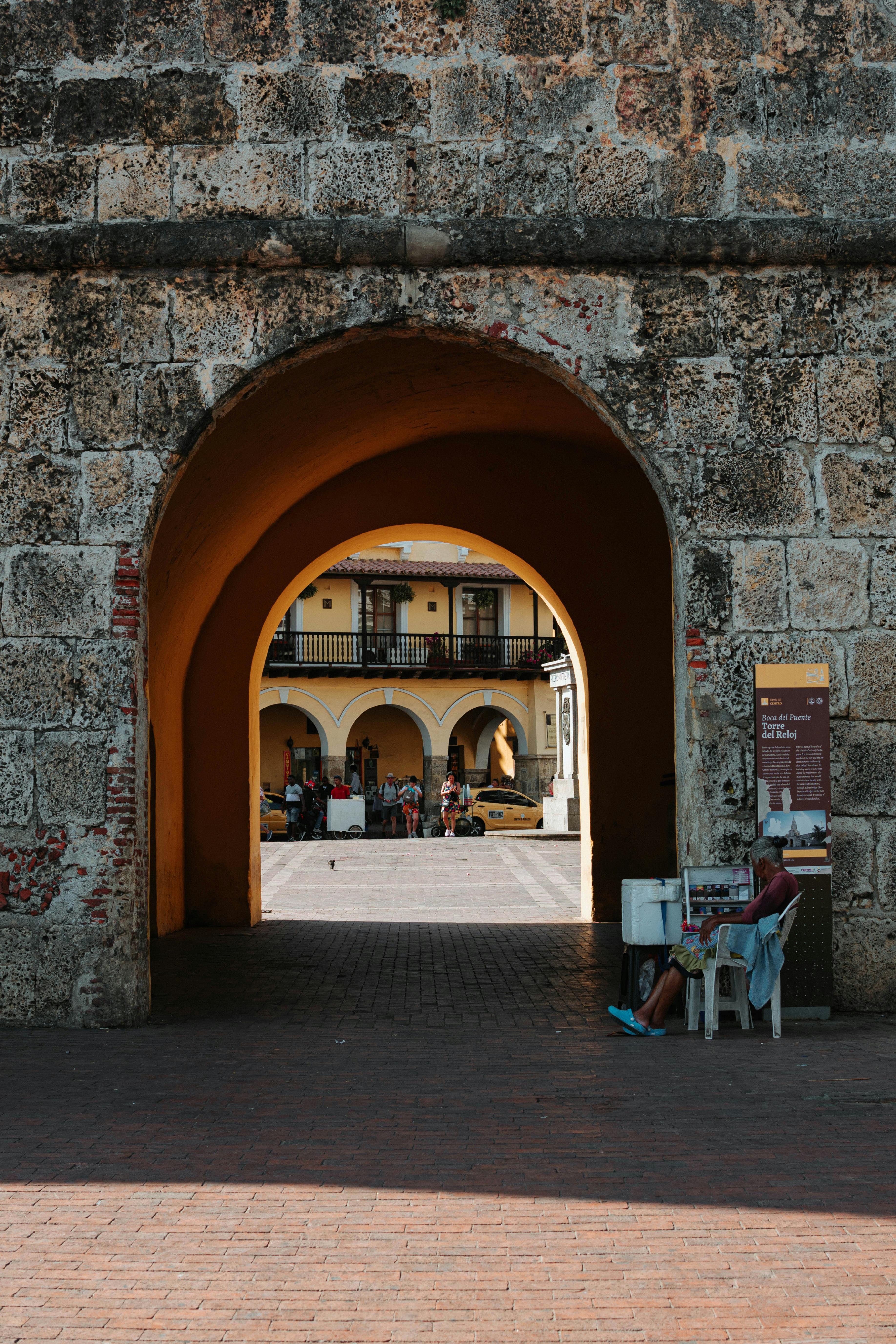 Cartagena walled city stone archways and colonial streets